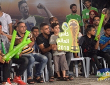 جوال تعرض مباراة نصف نهائي كأس العالم بساحة الجندي المجهول غرب غزة