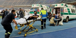 انهيار حاجز زجاجي بملعب الشيخ جابر الأحمد الدولي