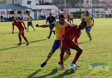 جانب من مباراة الاهلي وشباب جباليا