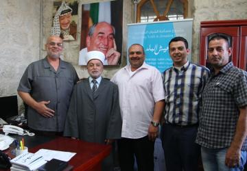الشيخ محمد حسين مفتي القدس خلال زيارة نادي هلال القدس