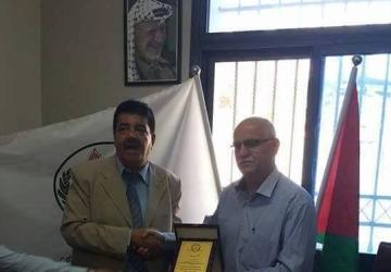 ارشيف.. لقاء عضو مجلس ادارة الشجاعية نايف الحطاب مع رئيس نادي شباب الخليل