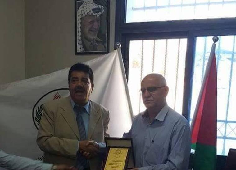 ارشيف.. لقاء عضو مجلس ادارة الشجاعية نايف الحطاب مع رئيس نادي شباب الخليل